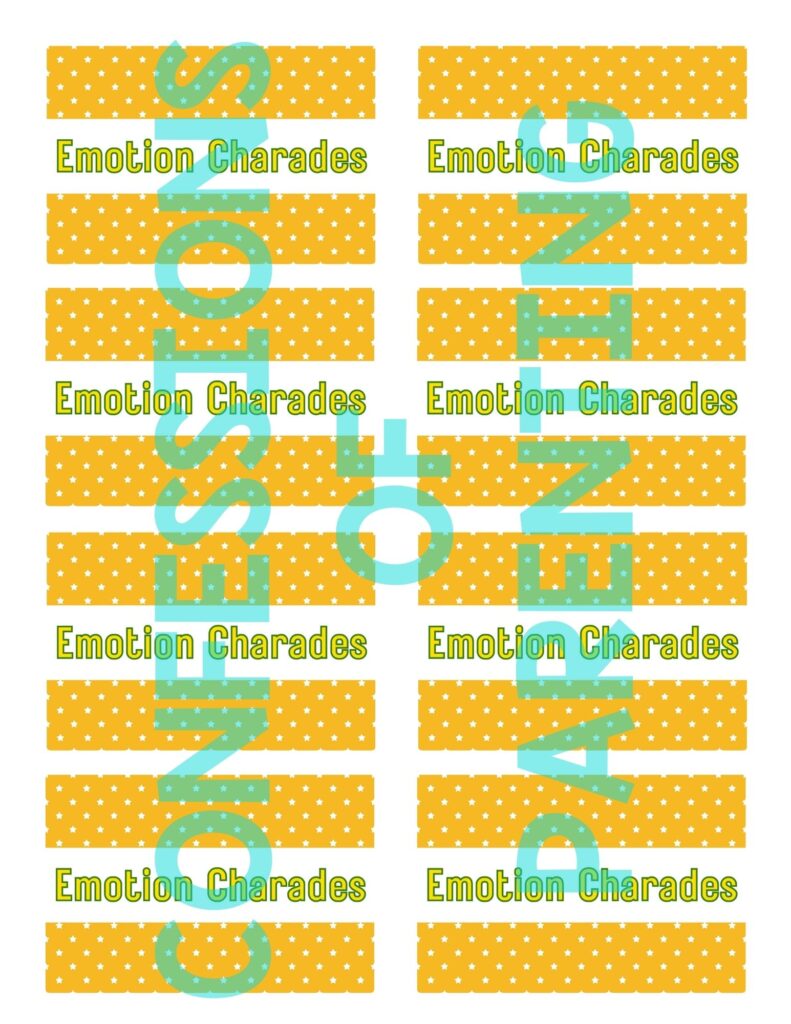 back of emotion charades sample printable 