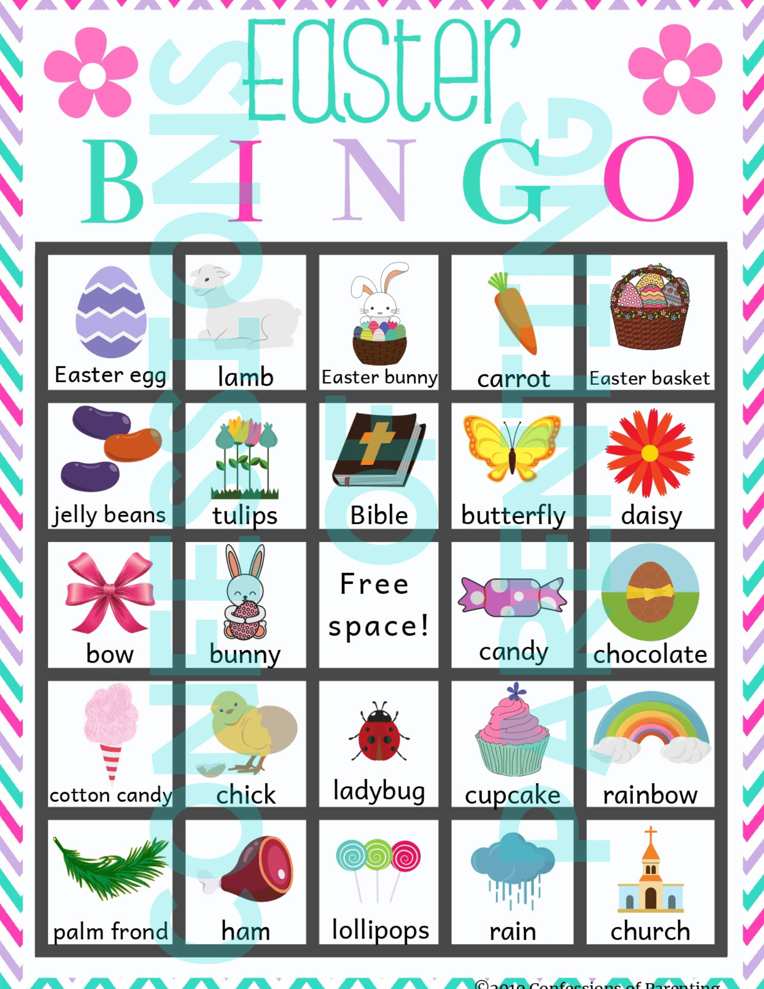 Easter Bingo Free Printable