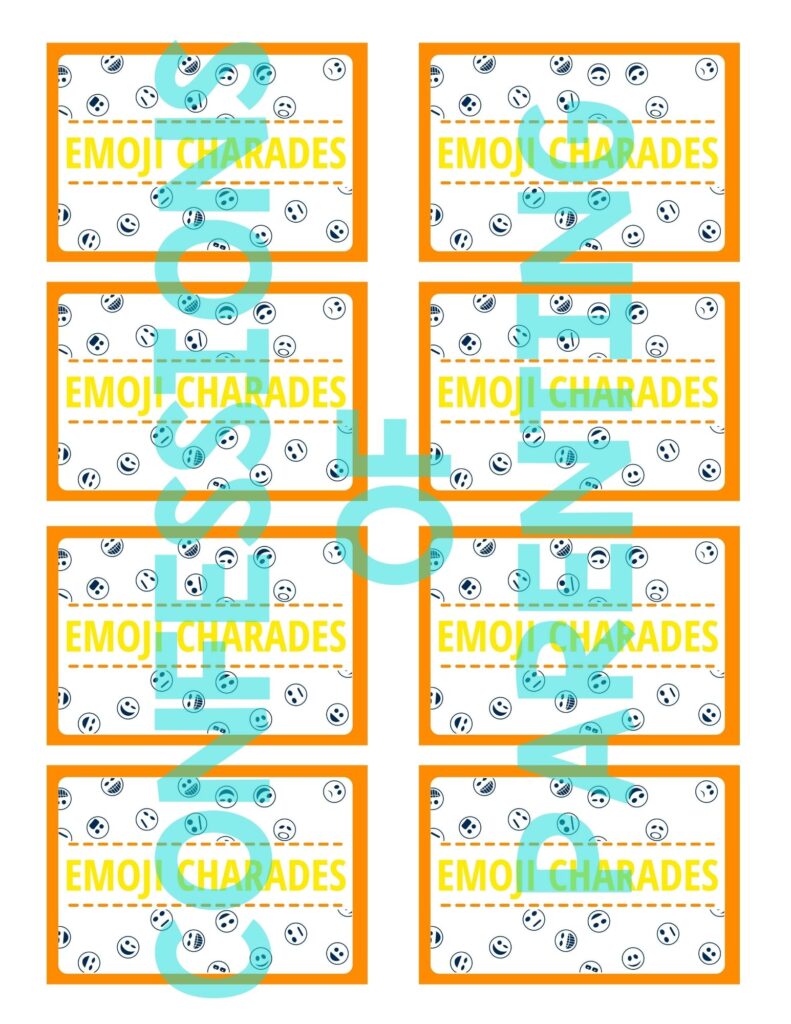 emoji charades printable example