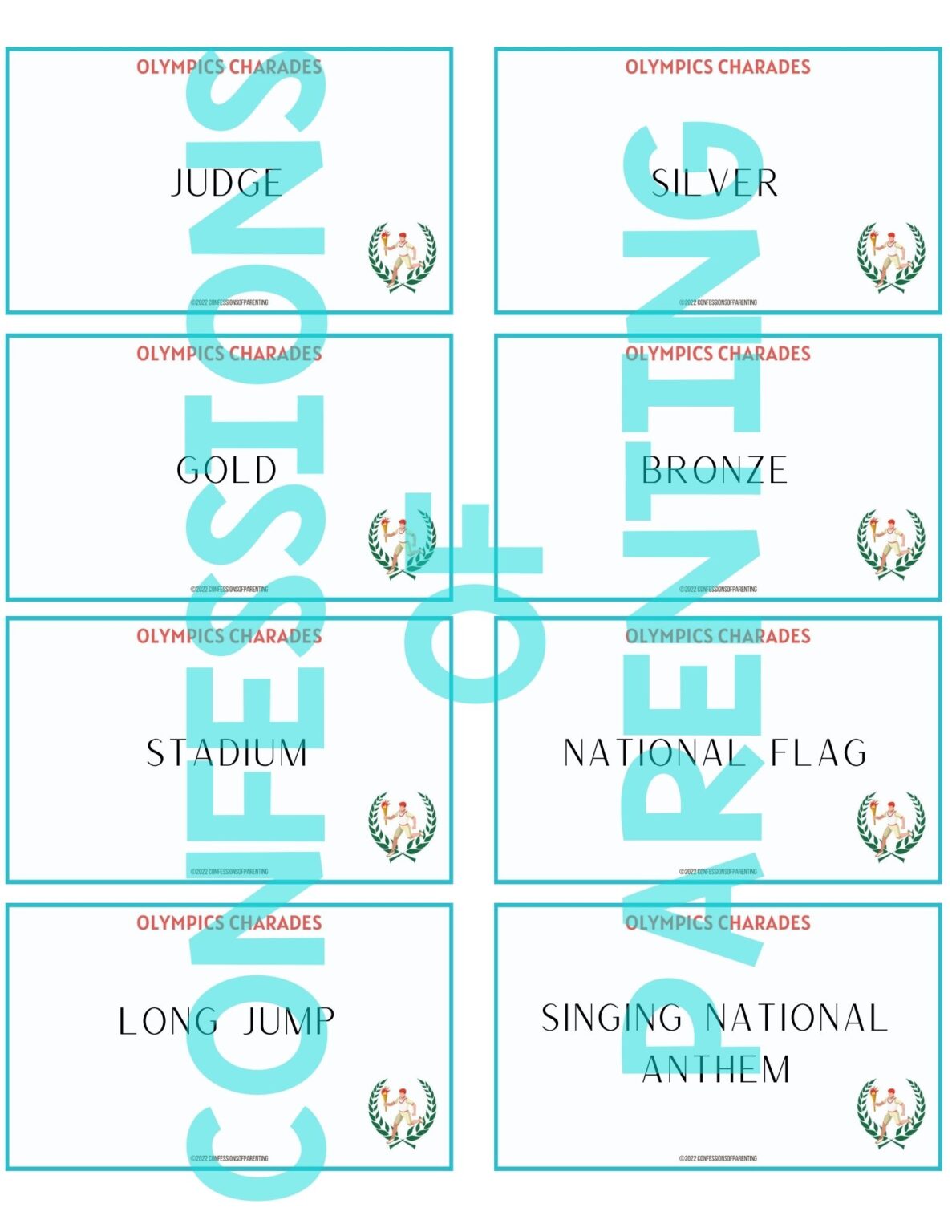 50+ Olympic Charades Ideas + Printable Cards