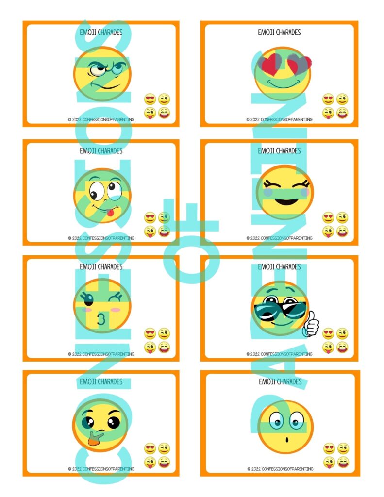 emoji charades printable example