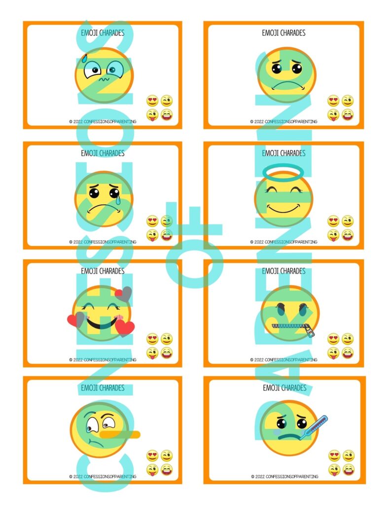 emoji charades printable example