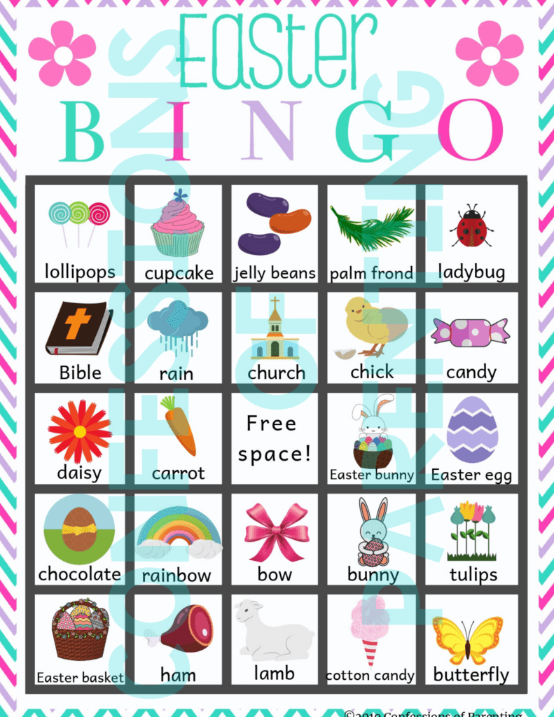 Easter Bingo Free Printable