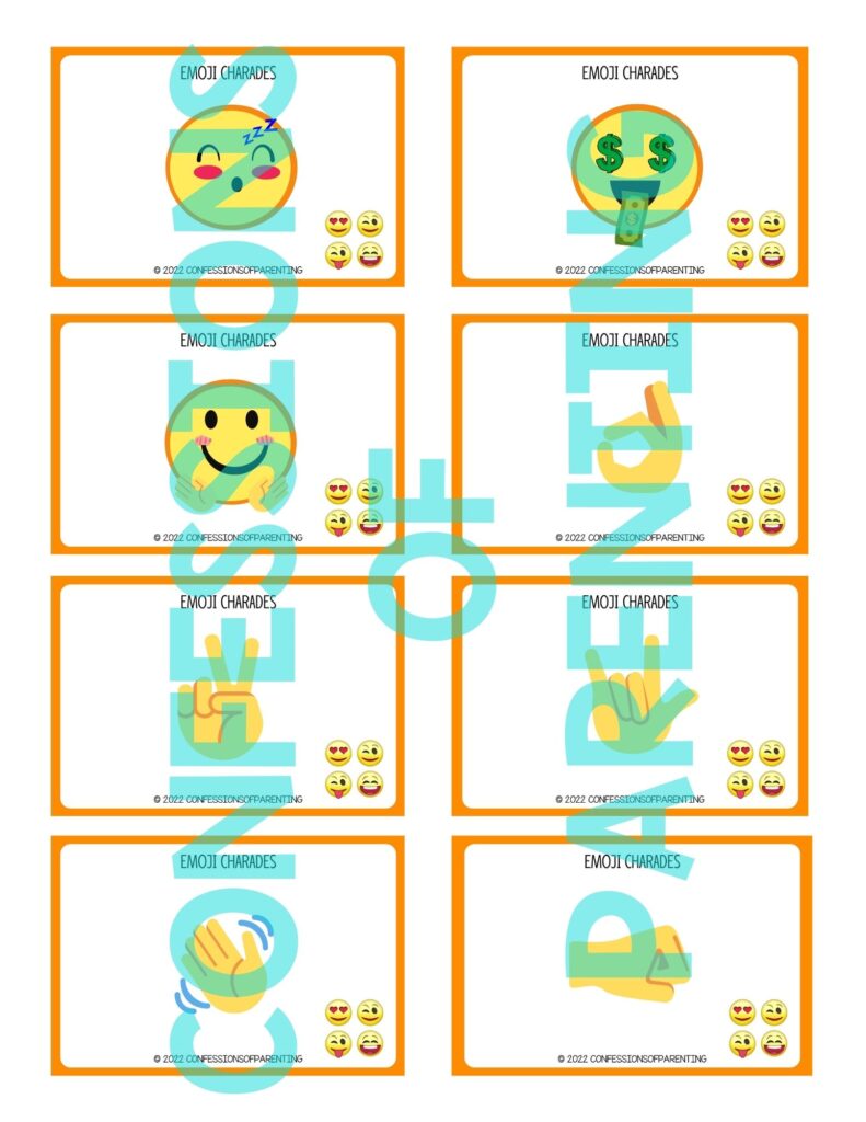 emoji charades printable example