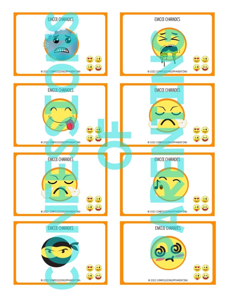 emoji charades printable example