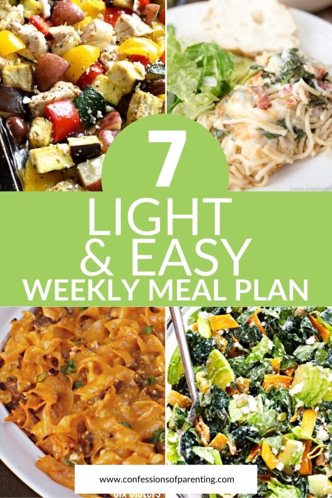 pin image: Breezy Weekly Meal Plan for Families (Light and Easy!)