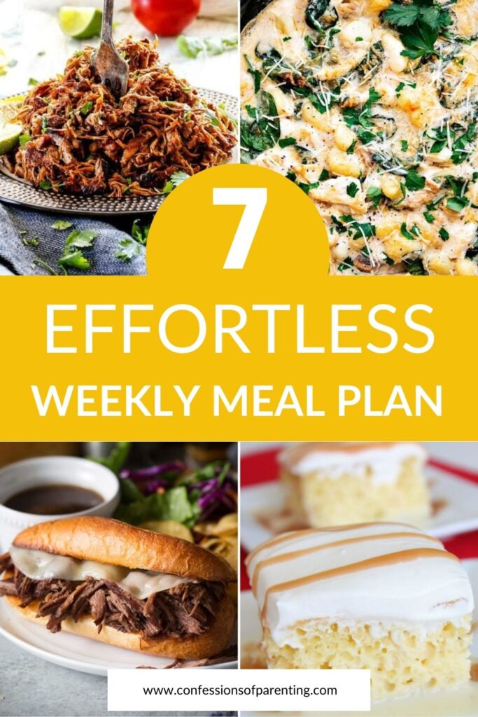 pin image: Effortless Weekly Meal Plan for Families (Food for Everyone)
