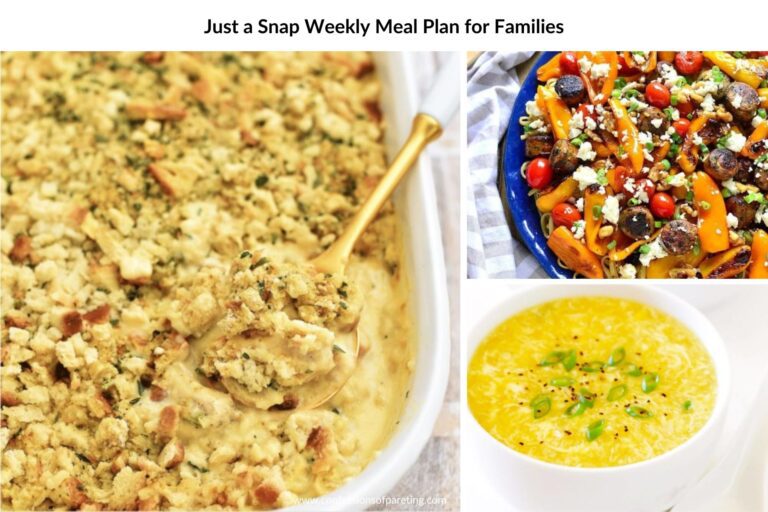 Just a Snap Weekly Meal Plan for Families Recipes Week #42
