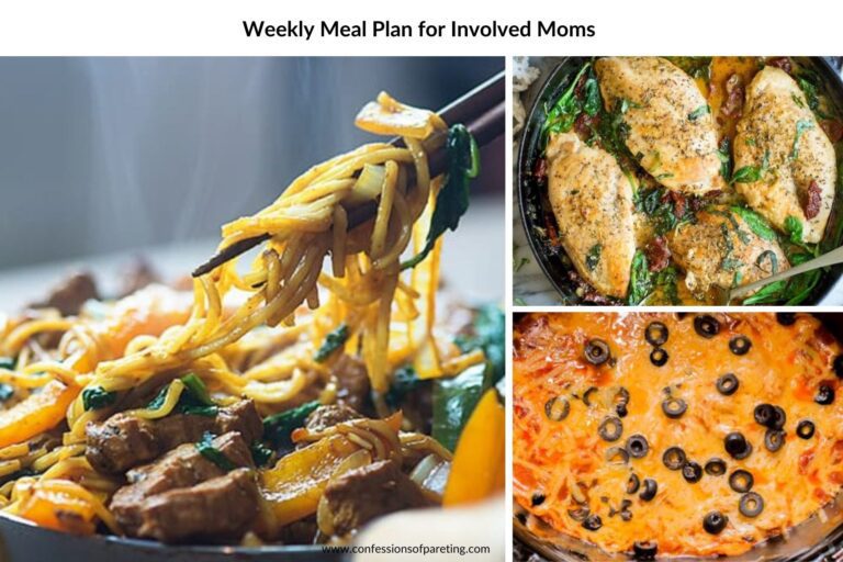 Weekly Meal Plan for Involved Moms (Less Involved Dinner!)