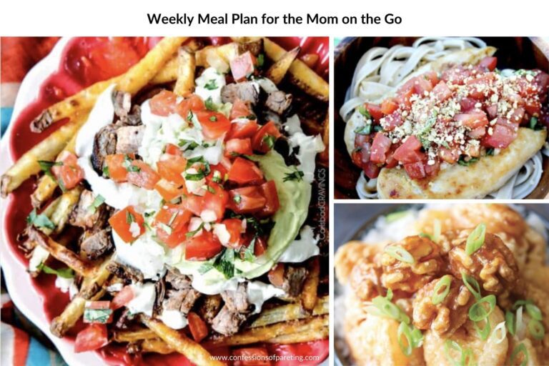 Weekly Meal Plan for the Mom on the Go Recipes Week #17