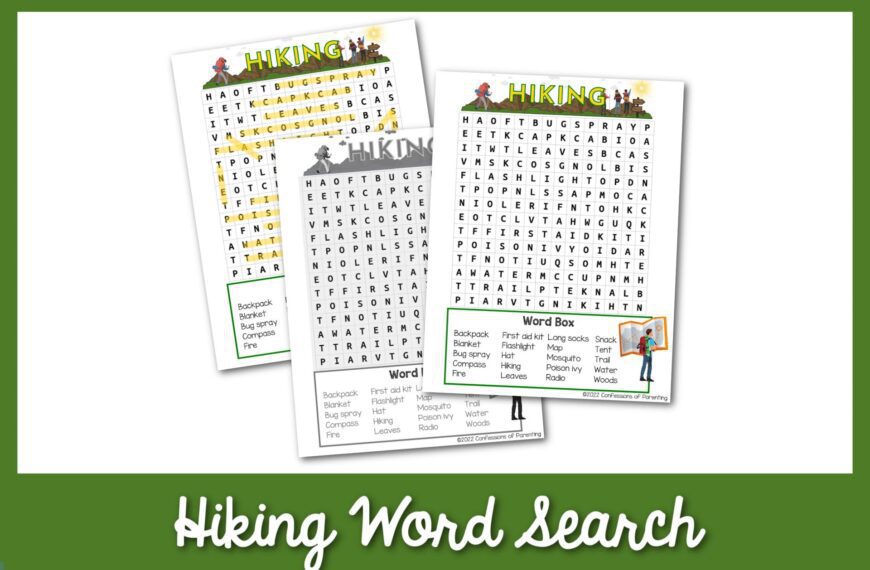 Free Hiking Word Search