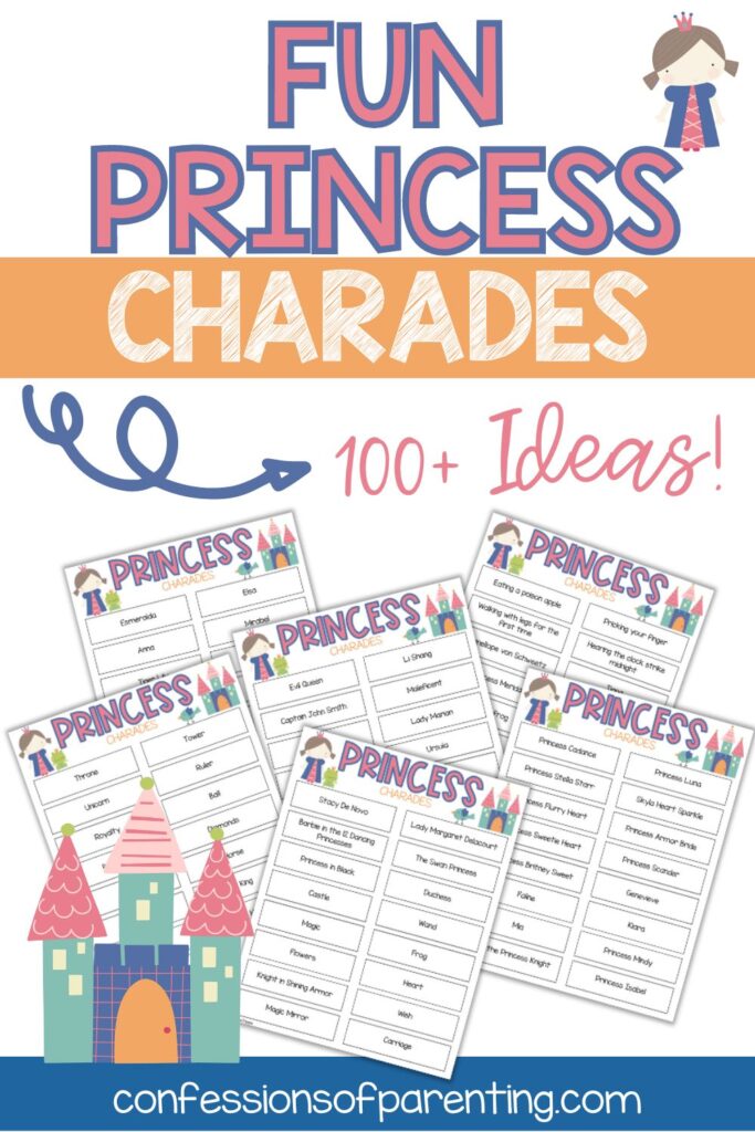 Princess charades printables example