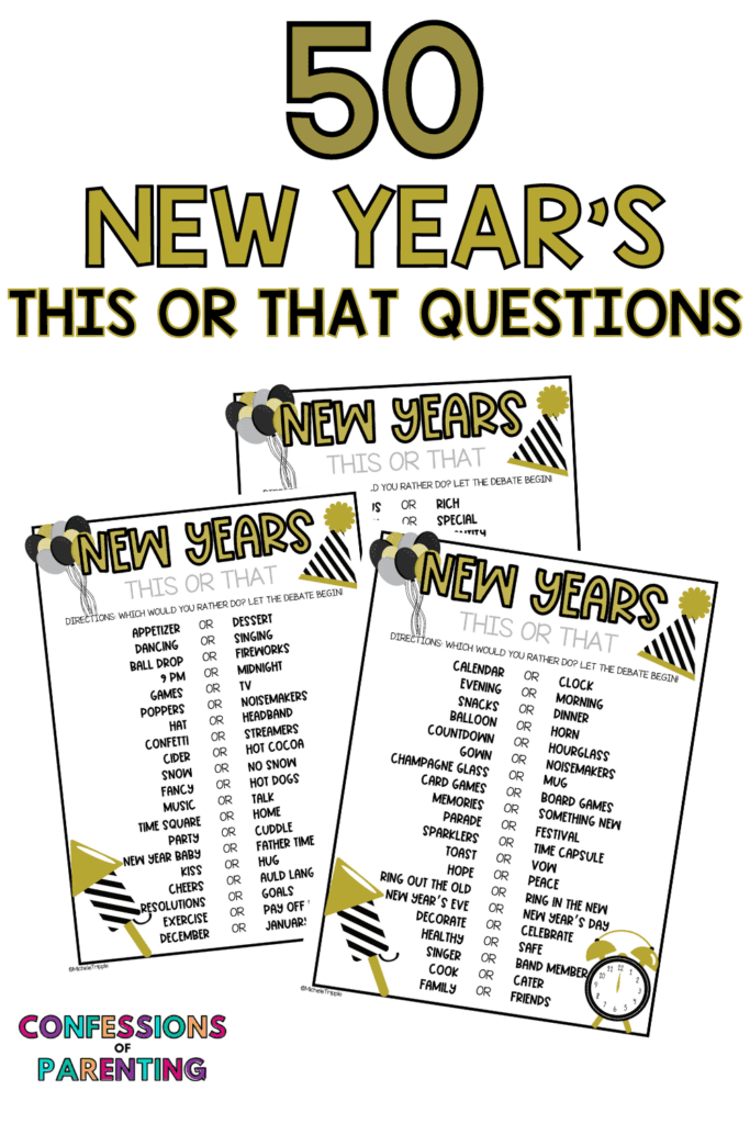 50 Golden New Year's This or That Questions - Easy recipes, fun games ...