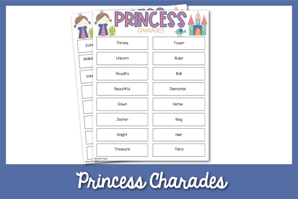 100 Princess Charades Ideas You Ll Love Printable Cards