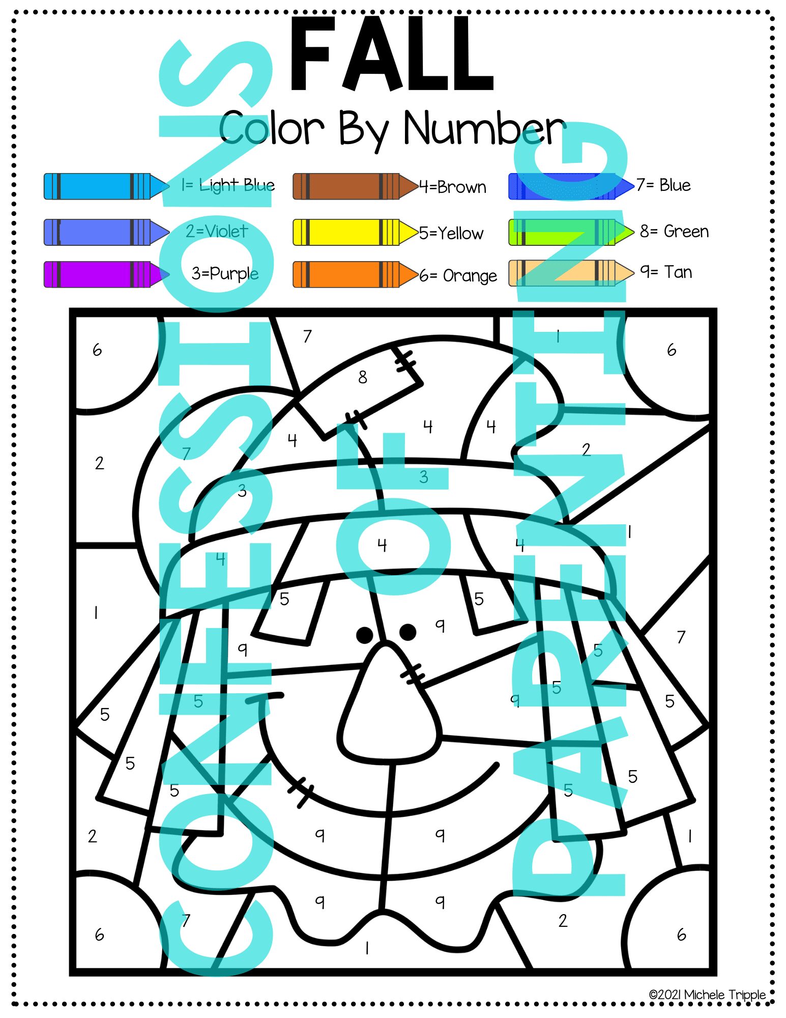 Free Fall Color By Number Printables