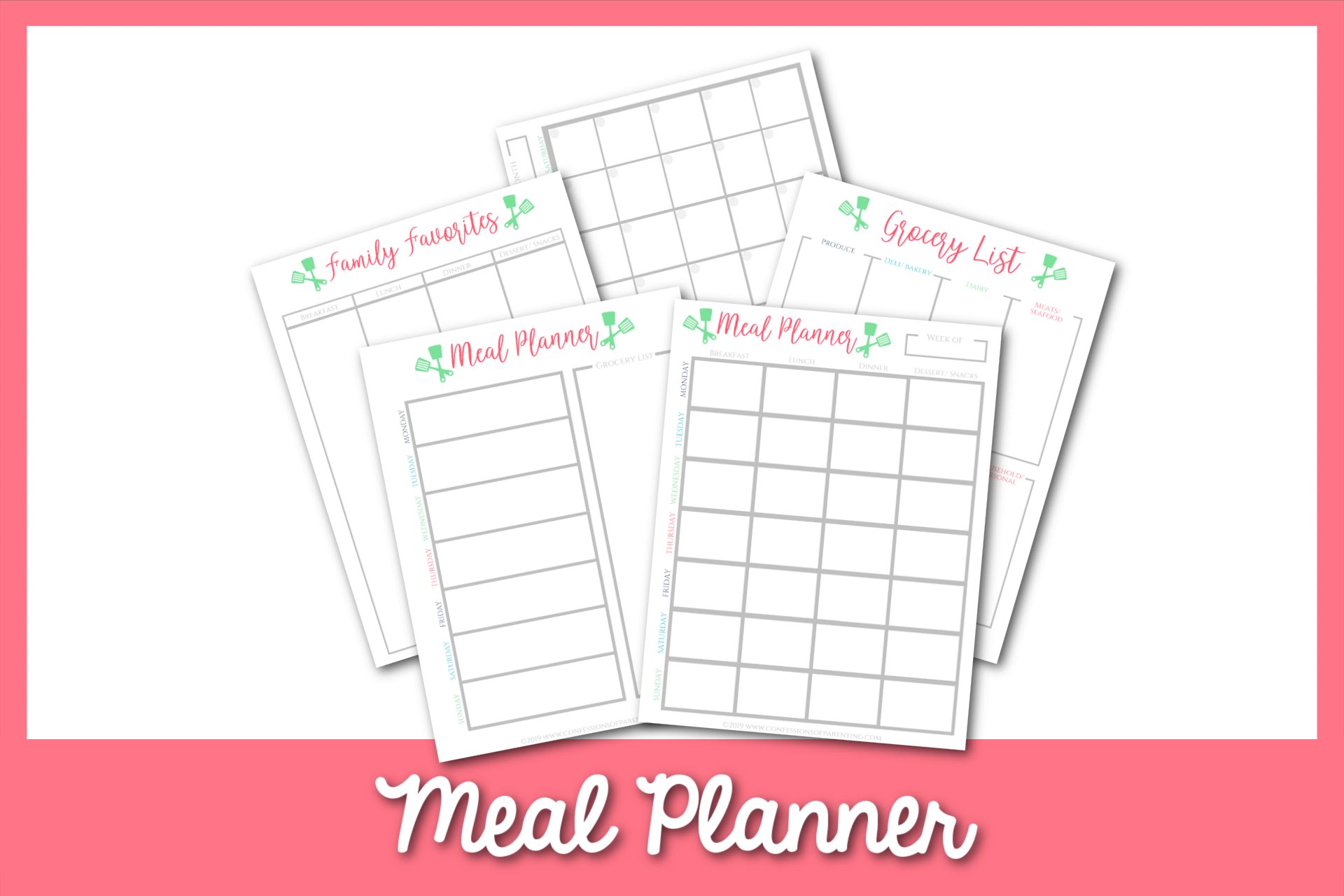 feature image: family meal planner