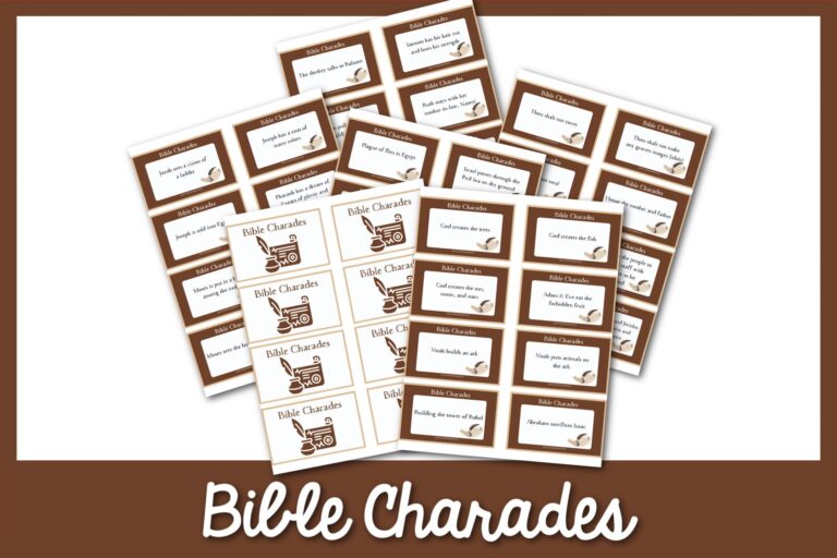 feature image: printable bible charades cards
