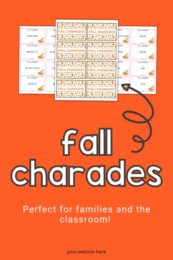 example of fall charades printable 