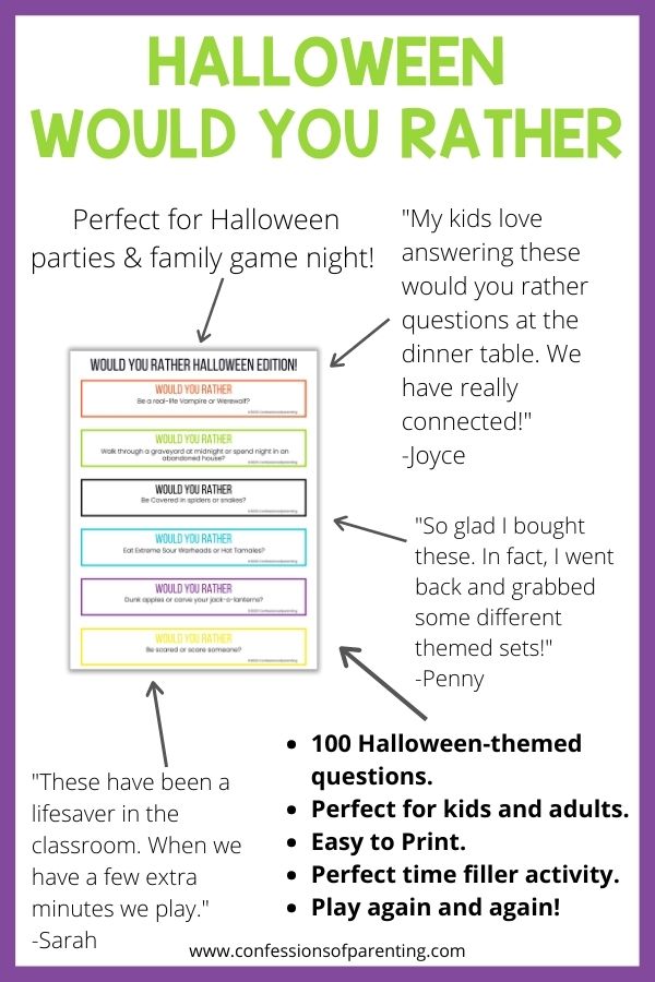 55 Would You Rather Halloween Questions (Free Printable) - Modern Mom Life