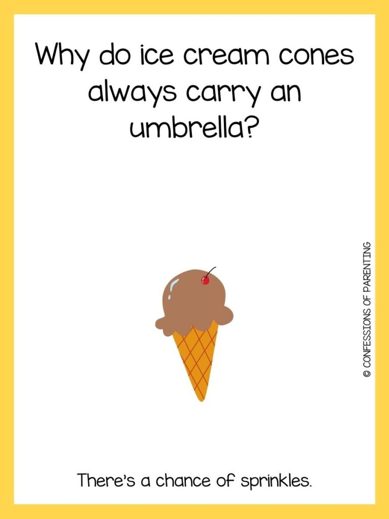 brown ice cream cone with yellow border