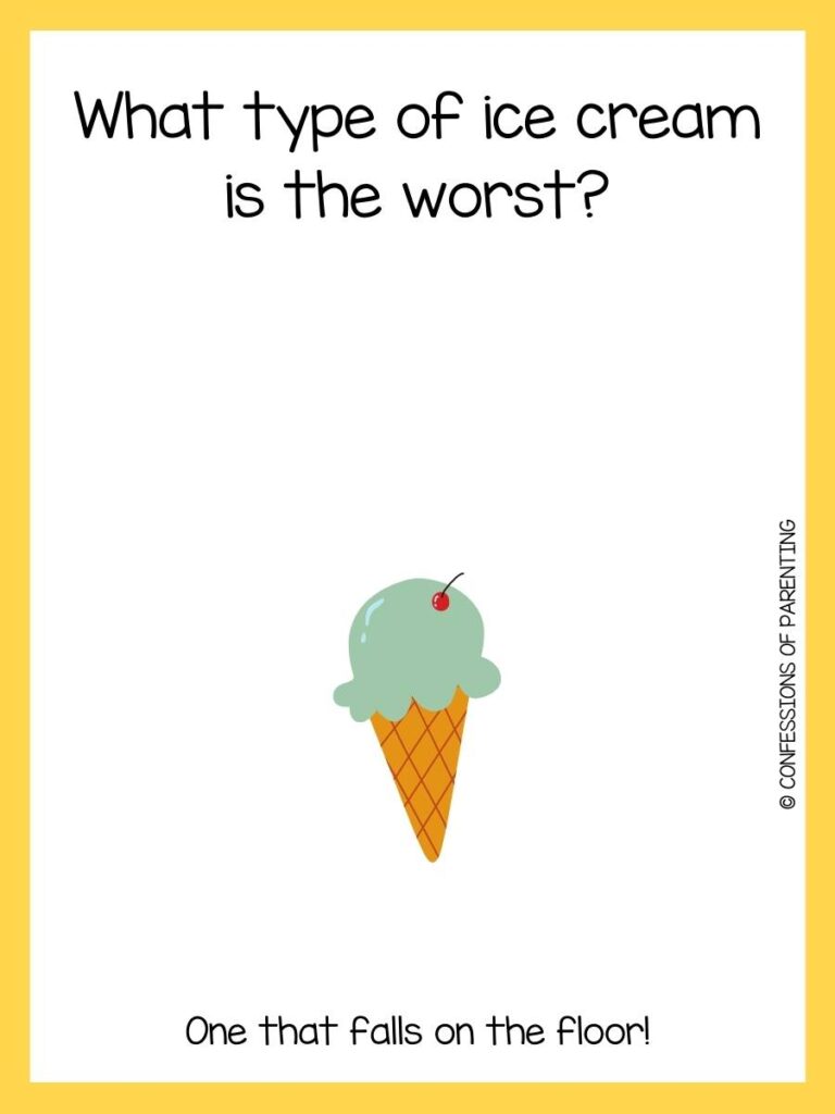 green  ice cream cone with yellow border