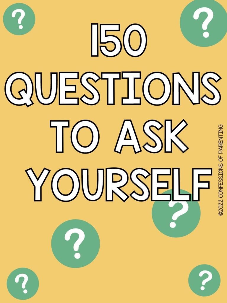 Questions to ask yourself on yellow background with green question marks. 