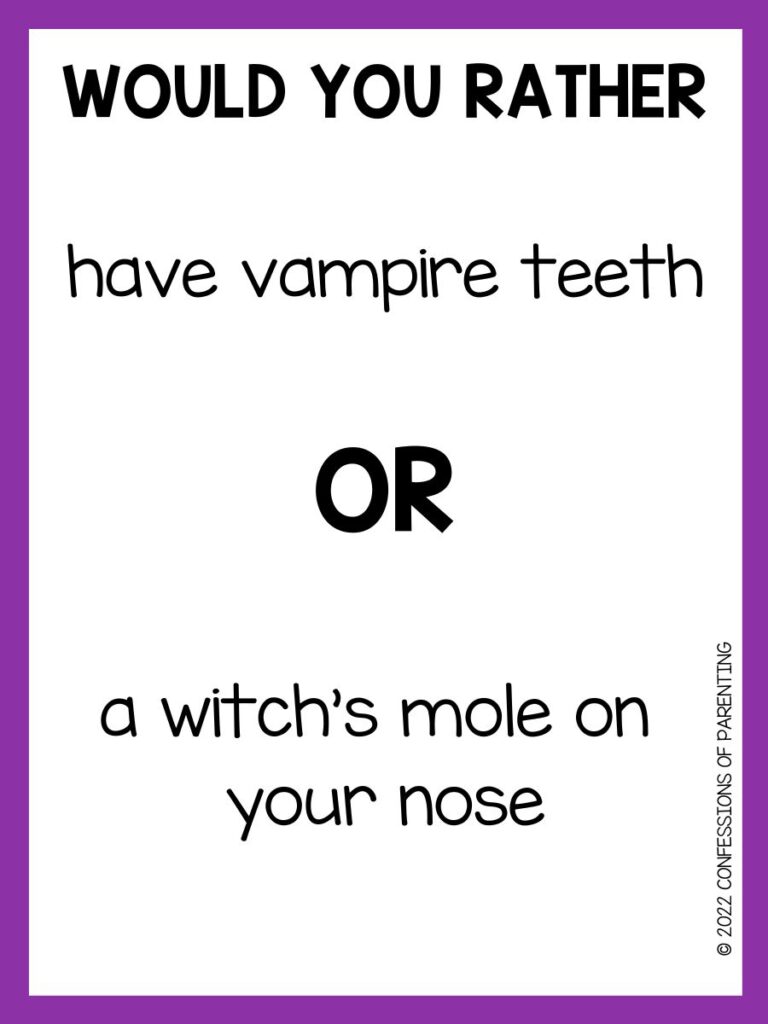 Funny Halloween Would You Rather Questions for Kids & Adults