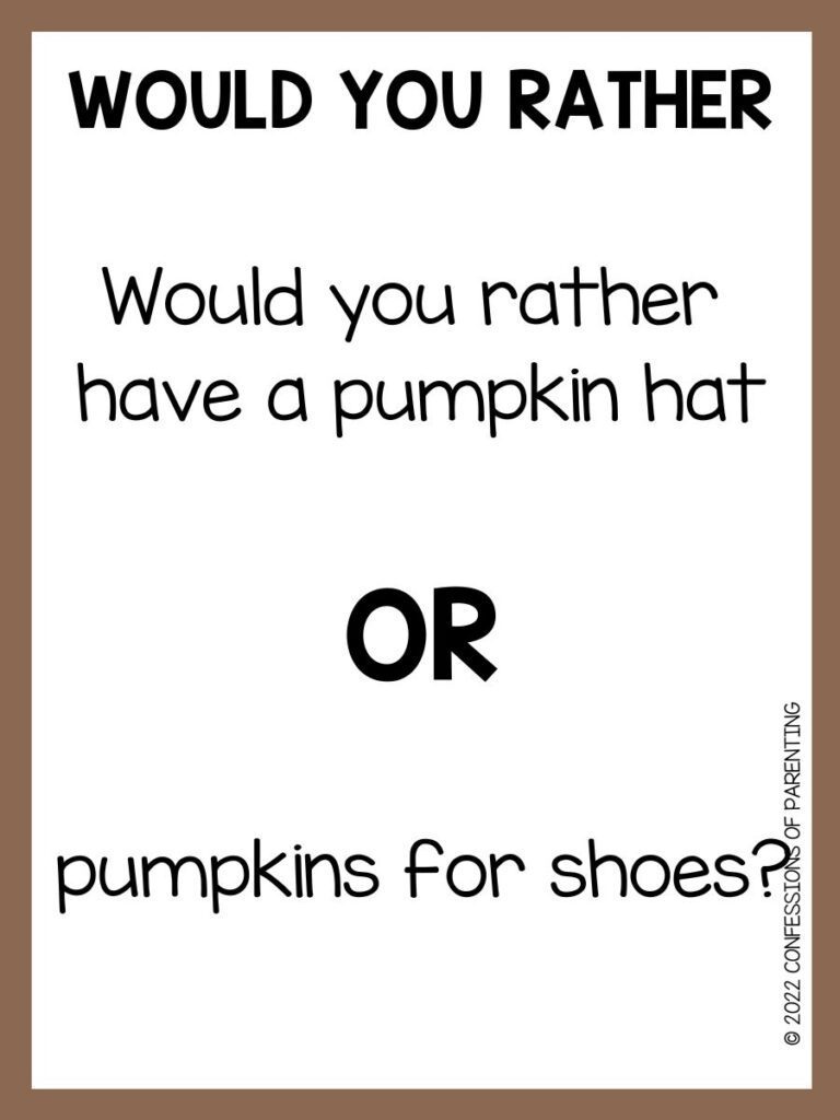 Fall Would You Rather Questions for Everyone