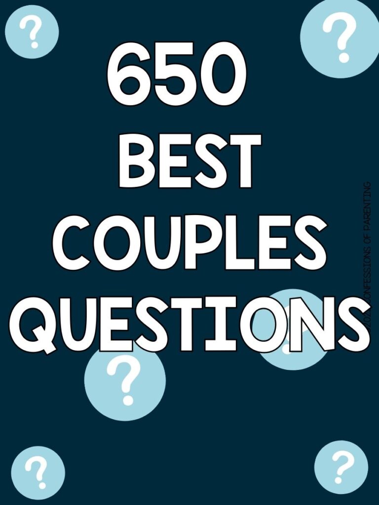 650 best couple questions on blue background with light blue question marks. 