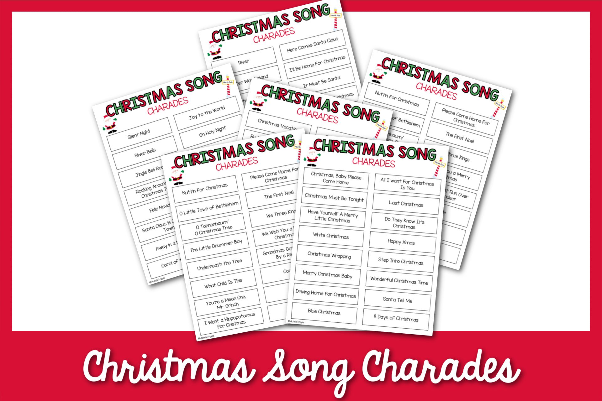 94 Festive Christmas Song Charades
