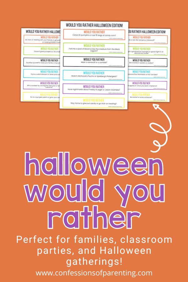 55 Would You Rather Halloween Questions (Free Printable) - Modern Mom Life