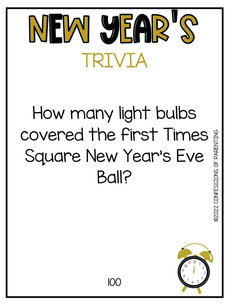 50 New Years Trivia Questions - Confessions of Parenting- Fun Games, Jokes,  and More