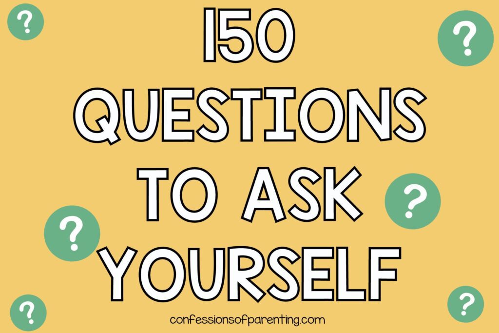 Questions to ask yourself on yellow background with green question marks. 