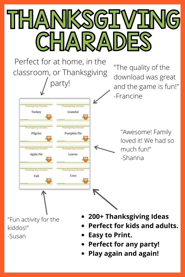 Thanksgiving charades testimonials. 