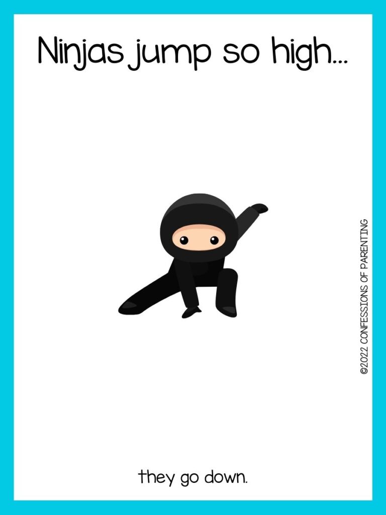 Ninja landing with blue border and ninja joke