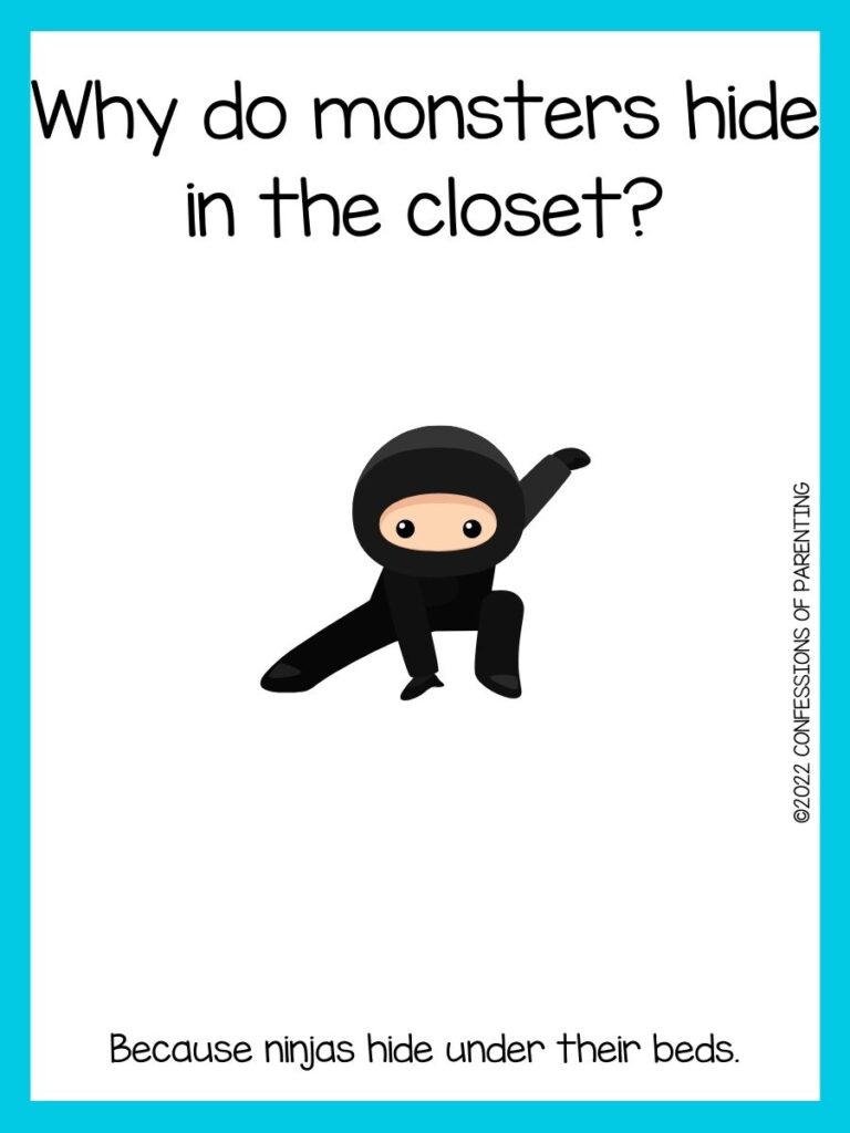 Ninja landing with blue border and ninja joke