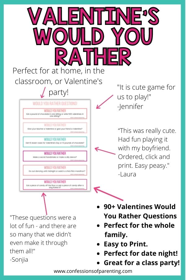 example of the would you rather questions with testimonials  with teal border.