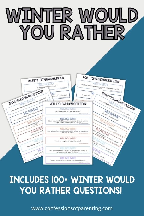 50 Winter Would You Rather (Free Printables) - The Best Ideas for Kids