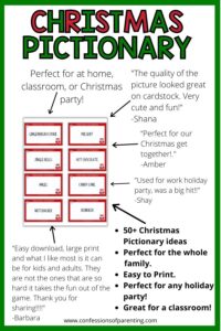 Free Christmas Pictionary Cards Printable