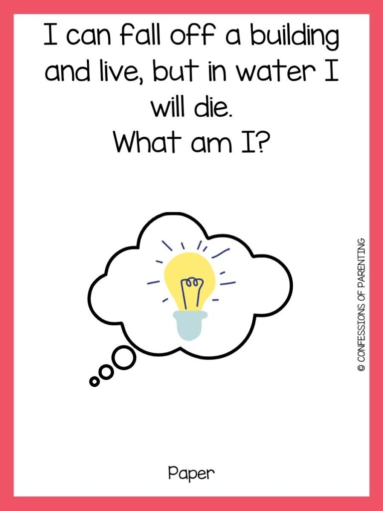 logic riddle with yellow bulb in cloud on white background with pink border