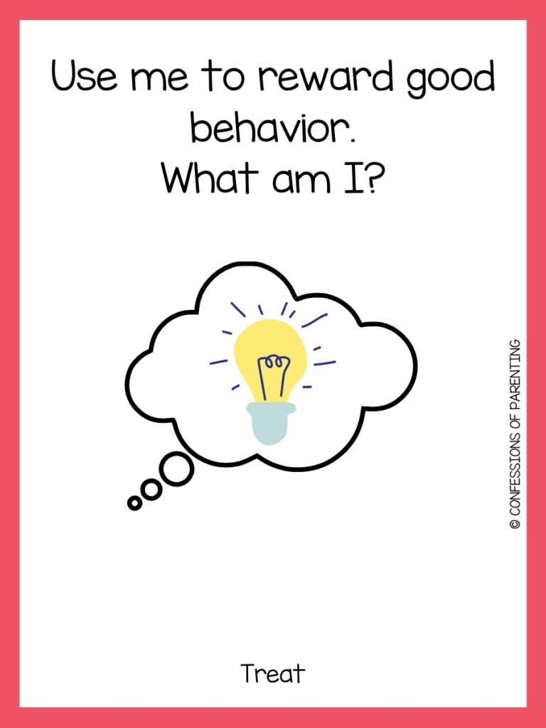 logic riddle with yellow bulb in cloud on white background with pink border