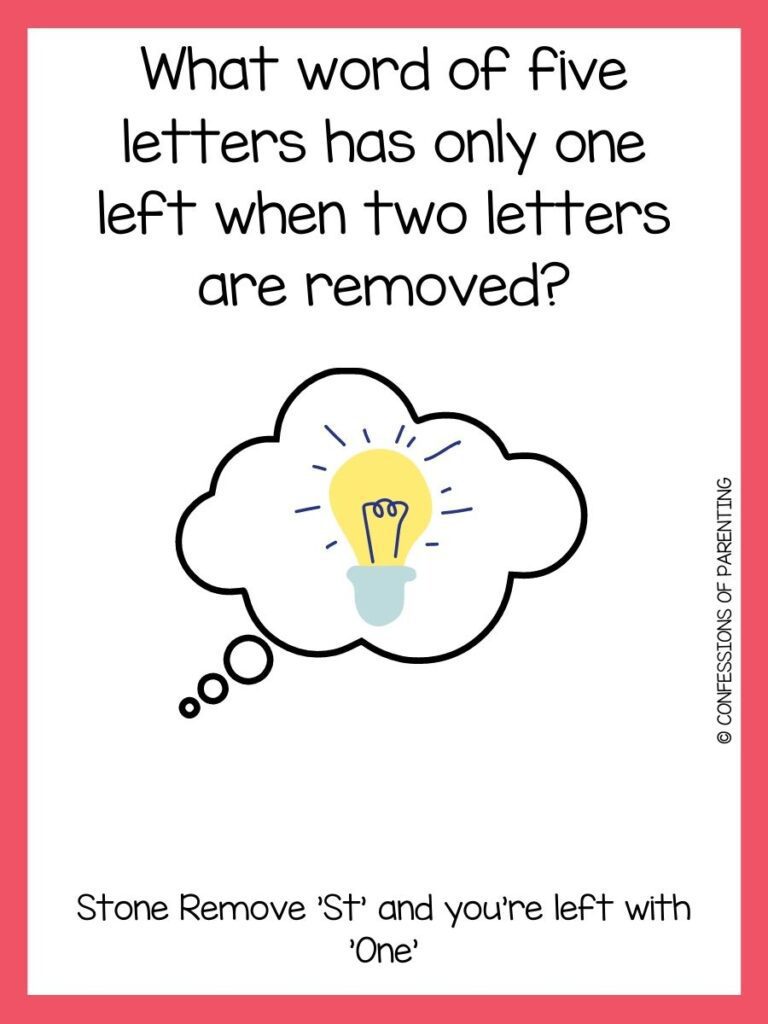 logic riddle with yellow bulb in cloud on white background with pink border