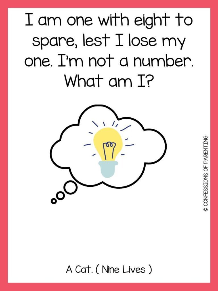 logic riddle with yellow bulb in cloud on white background with pink border