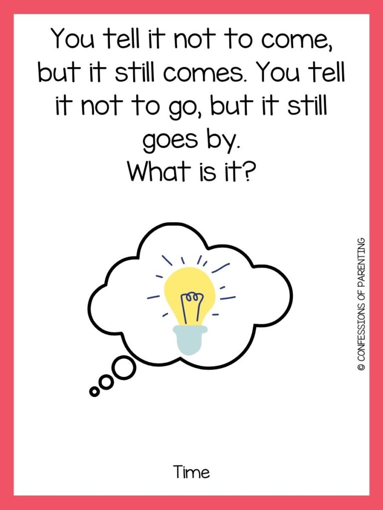 logic riddle with yellow bulb in cloud on white background with pink border
