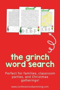 Free Grinch Word Search Printable