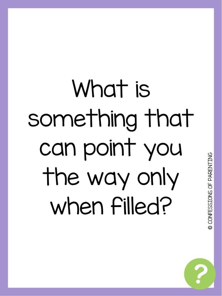 in post image with white background, purple border, text of trick question, and green question mark image