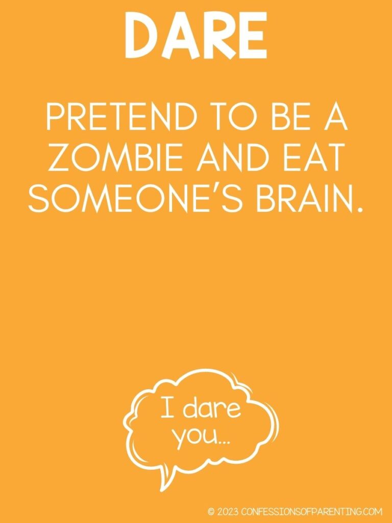 in post image with yellow background, and white text with dare