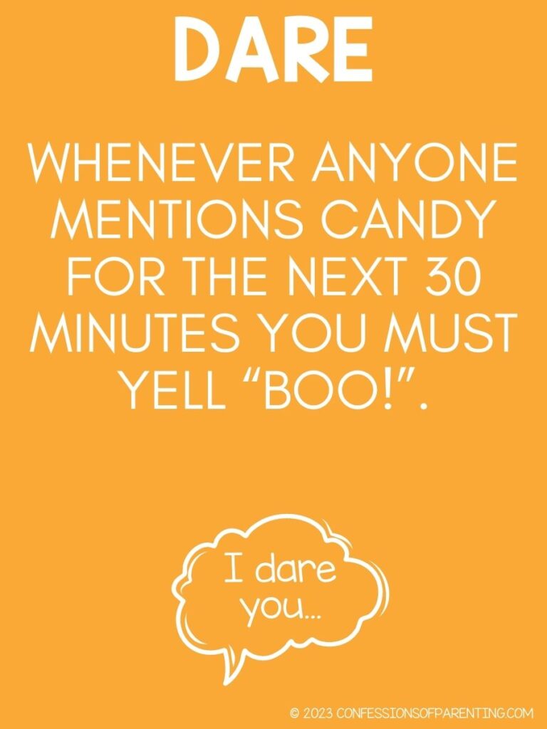 in post image with yellow background, and white text with dare