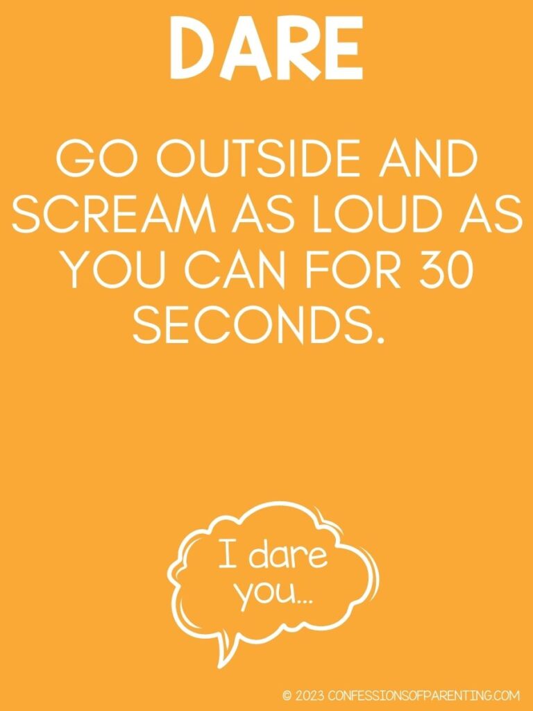 in post image with yellow background, and white text with dare