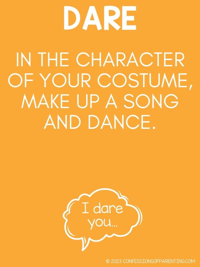 in post image with yellow background, and white text with dare